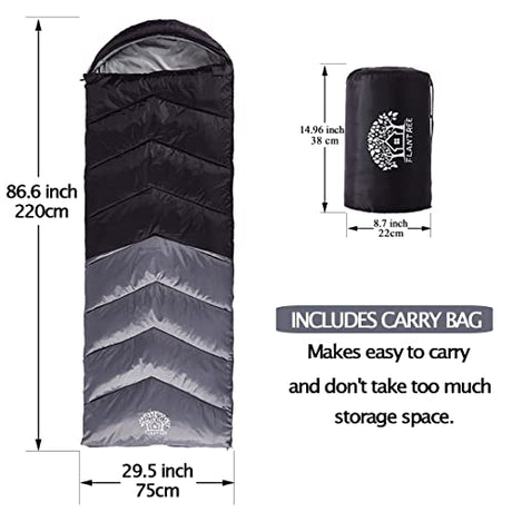 Flantree Saco de dormir para 4 estaciones para adultos y niños, para camping, senderismo, viajes, clima cálido y fresco, ligero e impermeable con bolsa de compresión, actividades en interiores y exteriores