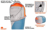 Kelty Cosmic - Saco de dormir sintético de 20 grados, correas de compresión, saco de cosas incluido