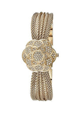 Reloj de pulsera de malla con esfera dorada