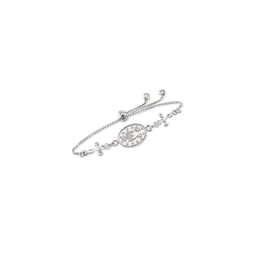 Pulseras de plata de ley italiana con medalla milagrosa