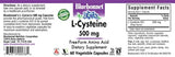Bluebonnet L-cisteína 500 mg cápsulas de vitamina