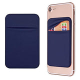 OBVIS Bolsillo para teléfono celular, tarjetero autoadhesivo con adhesivo 3M RFID, tarjetero para tarjeta de crédito ATM, para iPhone Android, 2 unidades, color azul