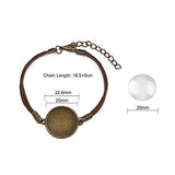 DROLE - Pulsera ajustable en blanco con biseles y cabujones de cristal transparente, biseles de cúpula, ajustes en blanco para hacer joyas.