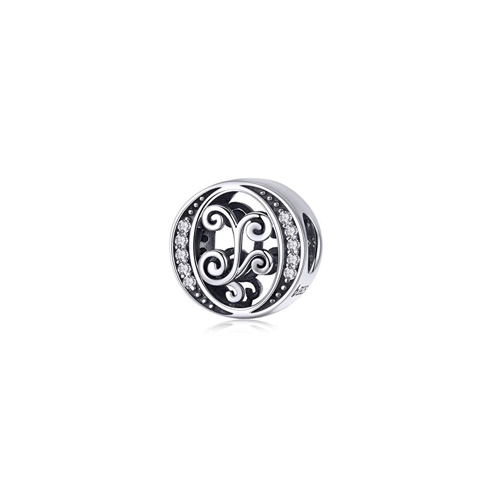 Dijes y Medallas de plata esterlina 925 con forma de letra