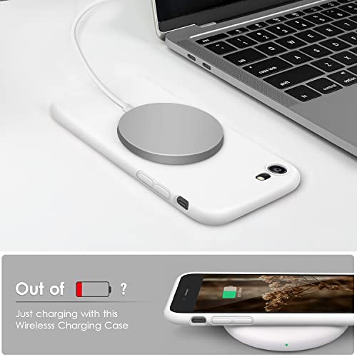 DTTOCASE - Funda para iPhone SE 2022/2020, iPhone 8, iPhone 7, funda de silicona líquida para iPhone SE 8 7 de 4.7 pulgadas, funda protectora colorida suave y sedosa para niñas y mujeres, color blanco