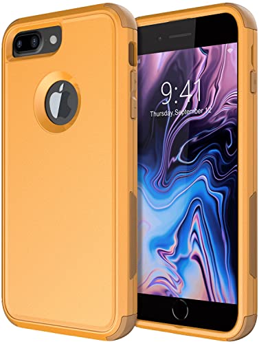 Diverbox Funda para iPhone 8 Plus, iPhone 7 Plus [a prueba de golpes] [a prueba de gotas] [a prueba de polvo], funda de protección resistente para Apple iPhone 8 Plus y 7 Plus (amarillo)