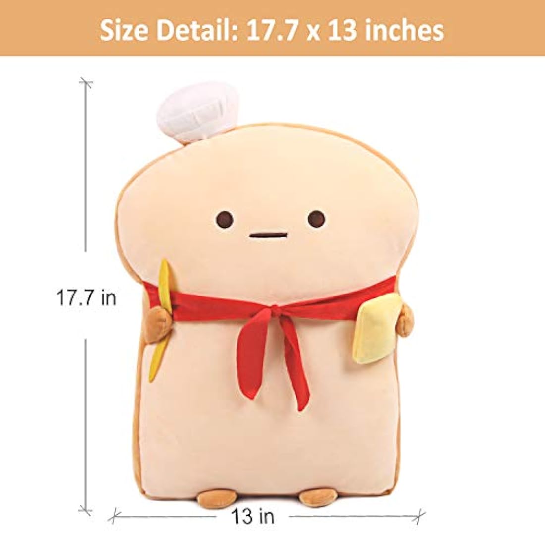 Peluche de pan con bufanda roja