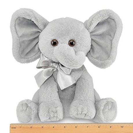 Bearington Baby Spouts - Elefante de peluche (12.0 in), gris