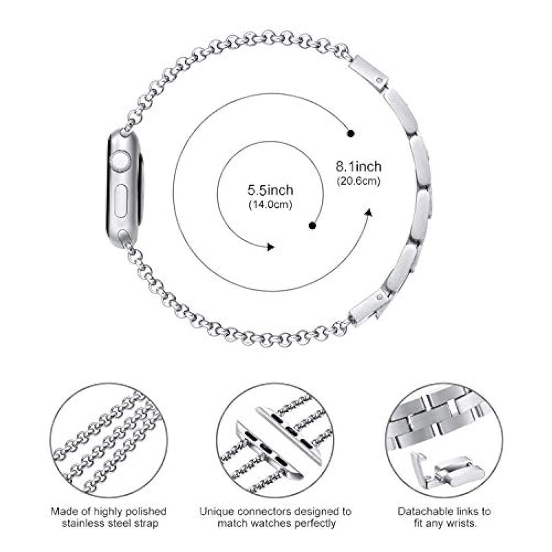 fastgo - Pulsera compatible con Apple Watch