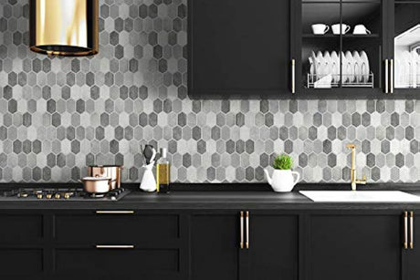 Papel pintado para azulejos hexagonales cepillados y adhesivos