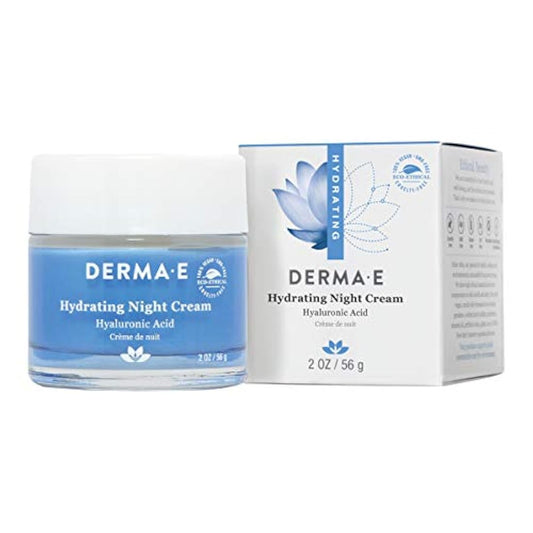 Crema hidratante de noche DERMA E con ácido hialurónico,2 oz