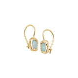 Aretes de gota de aguamarina natural en plata