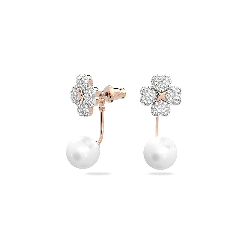 Aretes perforados de cristal brillante