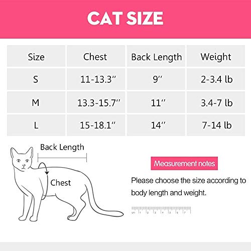 TRAJE de recuoercaion profesional para gatos para heridas abdominales y enfermedades de la piel, alternativa de cuello electrónico para gatos y perros, después de la cirugía, antilamer y recomendado por veterinarios (rosa, L