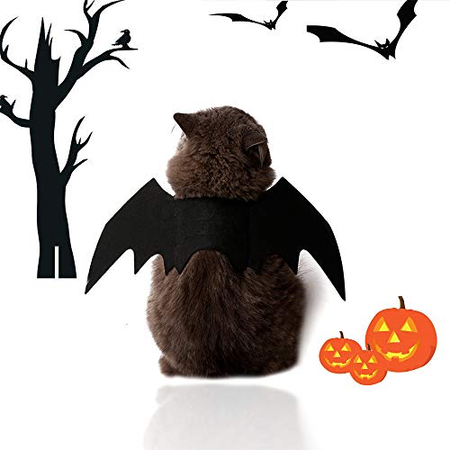 Malier Disfraz de Halloween para gatos, perros, mascotas, alas de murciélago