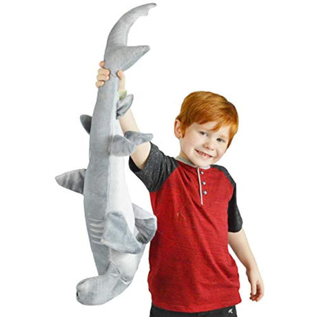 Peluche diseño de tiburón color gris, de 2 1/2 pies