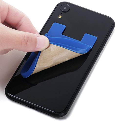 BIAJIYA Portatarjetas de teléfono de silicona para tarjetas de crédito con bolsillo para teléfonos inteligentes (5 negro*)