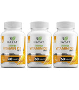 Hayat Vitamins Vitamina natural vegana D 2400 IU, D2 (Paquete de 3)
