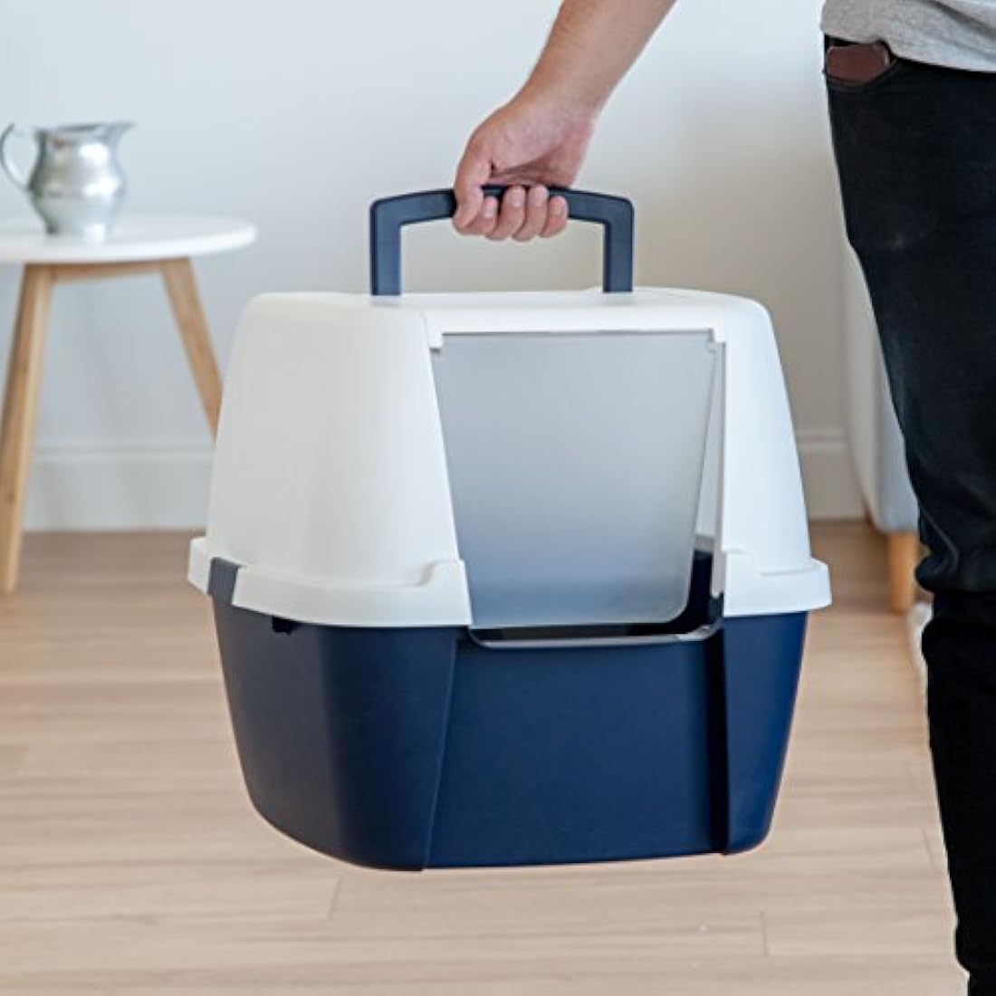 Caja de arena con capucha Jumbo IRIS con cuchara, azul marino