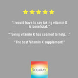 Solaray Vitamina K-1 100 mcg | Estructura de hueso saludable, coagulación de la sangre, soporte de síntesis de proteínas | No OMG, vegano y laboratorio verificado | 100 tabletas