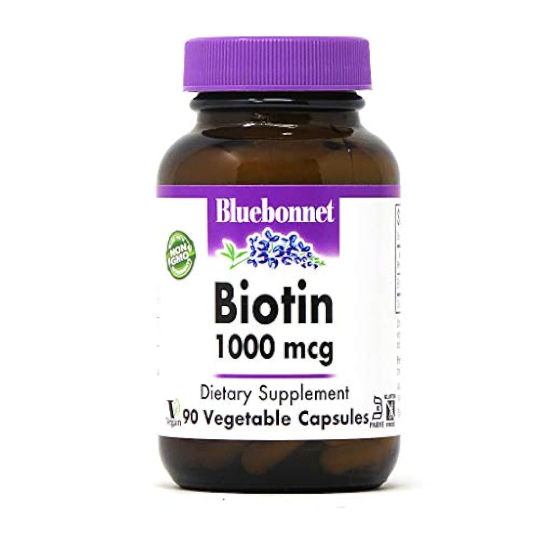 Bluebonnet Biotina 1000 mcg cápsulas vegetales, 90 unidades
