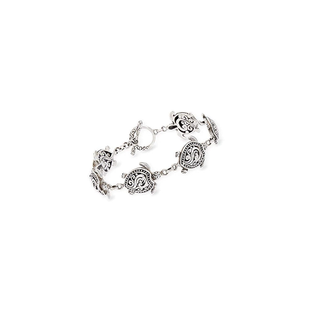 Pulseras estilo tortuga de plata de ley