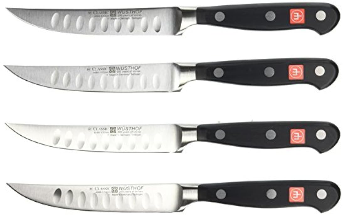 Juego de cuchillos para bistec de tierra hueca, 4 piezas