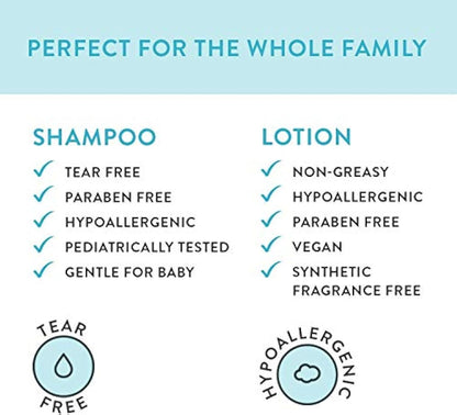 The Honest Company 2Piece Everyday Gentle Sweet Orange Vanilla Shampoo and Body Wash 10 Fl Oz Face and Body Lotion 8.5 Fl Oz Tear Free Naturally Derived Ingredients, Sulfate and Paraben Free Baby Bath