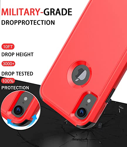 Diverbox for iPhone Xr Case [Shockproof] [Dropproof] [Dust-Proof],Heavy Duty Protection Phone Case Cover for Apple iPhone XR (Red)