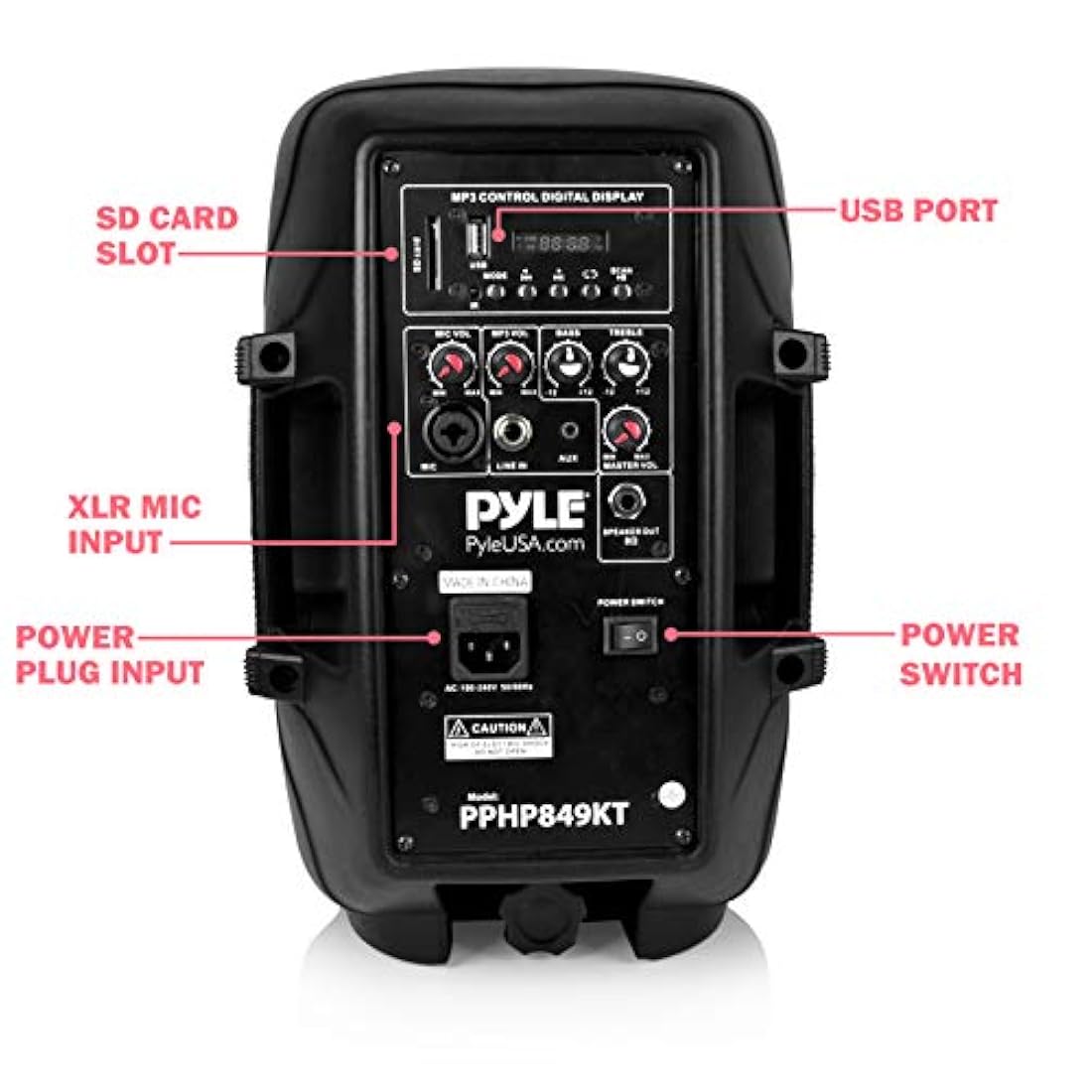 Parlante Portátil autoamplificado negro PYLE-PRO PPHP849KT.5