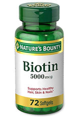 Cápsulas blandas Natures Bounty Biotin, 0,00018 oz, NATURES955906, 1, 1