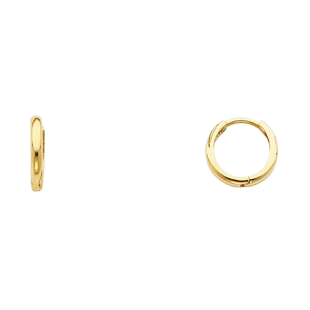 Pendientes de oro amarillo de 14 k de 1,5 mm de grosor 8x8mm