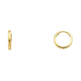 Pendientes de oro amarillo de 14 k de 1,5 mm de grosor 8x8mm