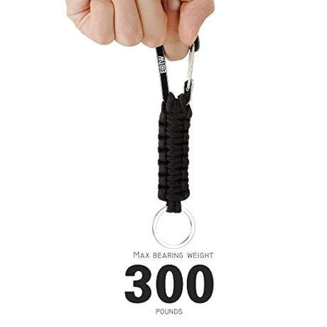 Llavero con mosquetón cordón de paracaídas militar