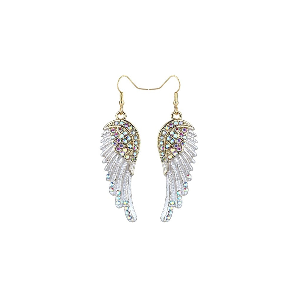 Aretes colgantes hipoalergénicos diseño de alas para mujer
