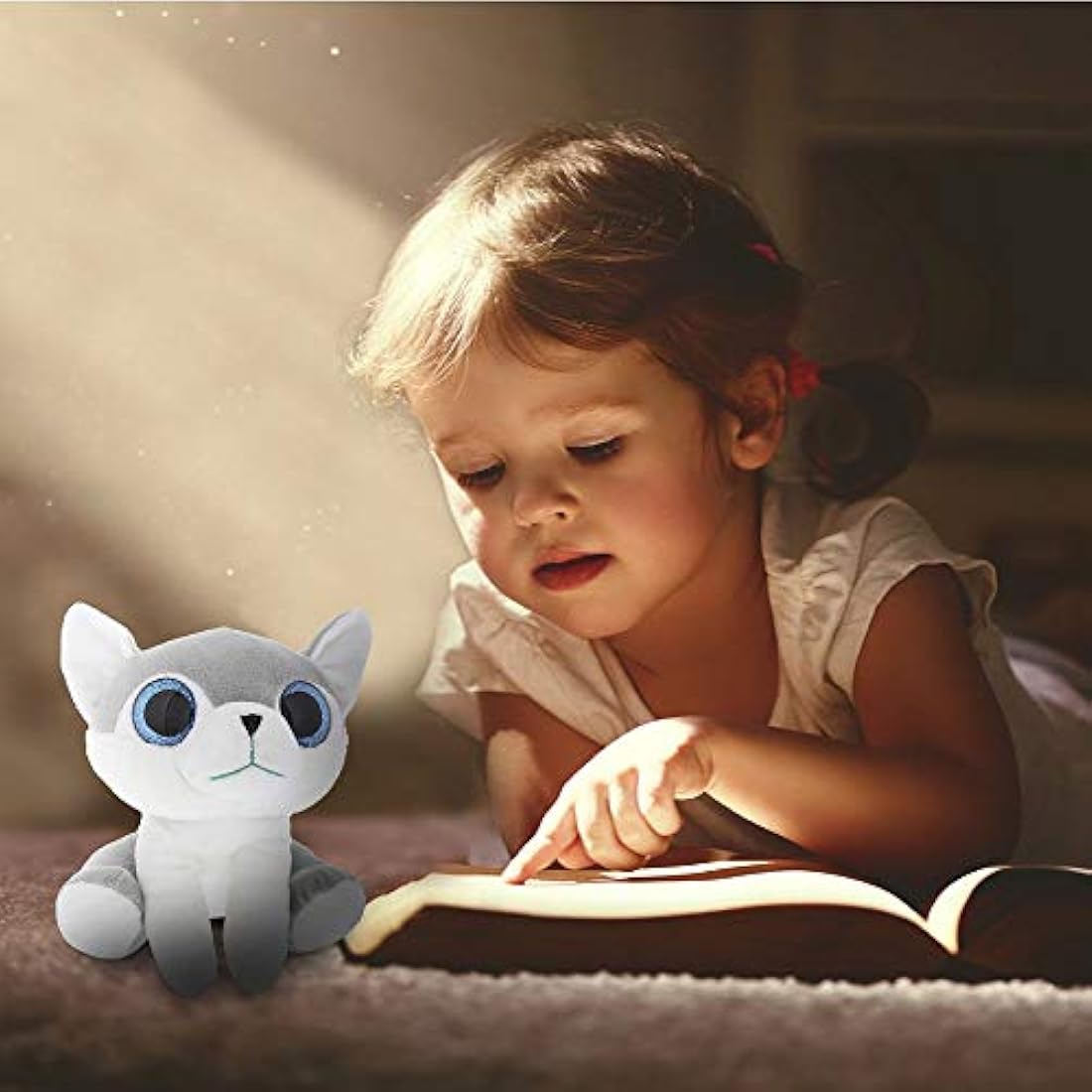 Oso de peluche con ojos grandes y brillantes, 6 pulgadas