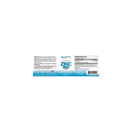 Suplementos Zinc 220mg alta potencia Sulfato de zinc 100 un