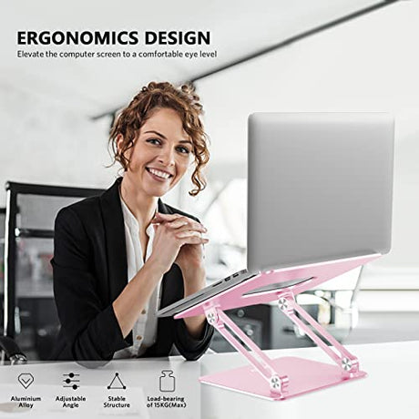 Soporte ergonómico ajustable de laptop, Rosa ‎N19 PINK BoYata