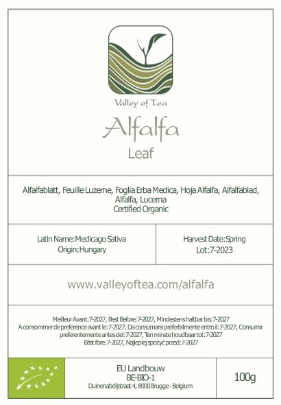 Suplemento Hierba de alfalfa orgánica Medicago Sativa