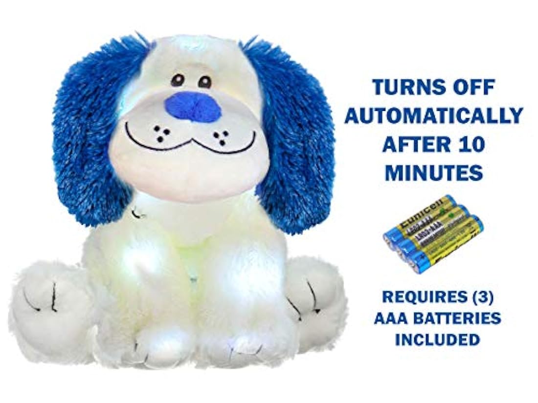 Luz nocturna de peluche LED para niños, funciona con pilas
