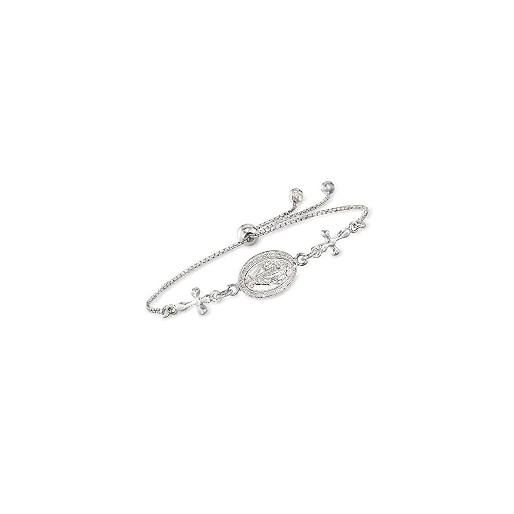 Pulseras de plata de ley italiana con medalla milagrosa