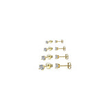 Aretes tipo dormilona de plata hipoalergénicos juego 4 pares