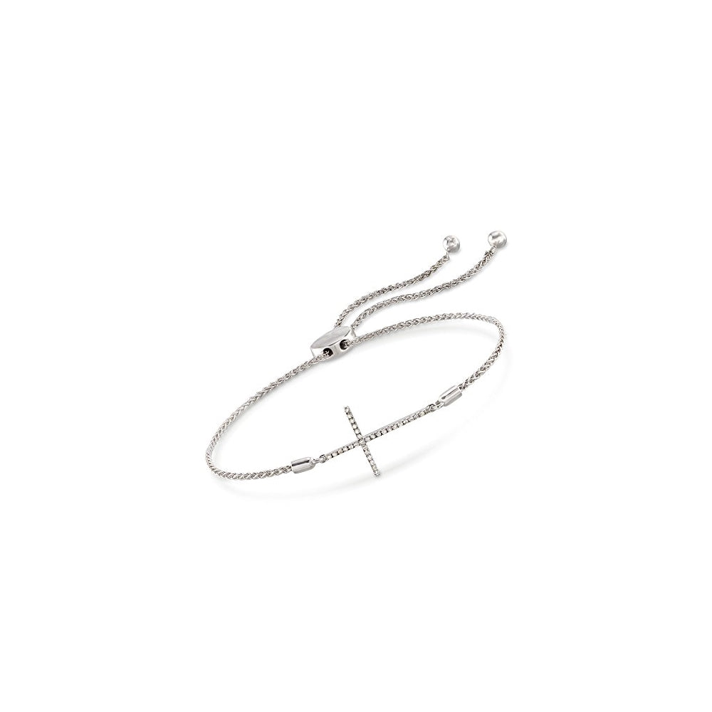 Pulseras de bolo de plata de ley con diamantes
