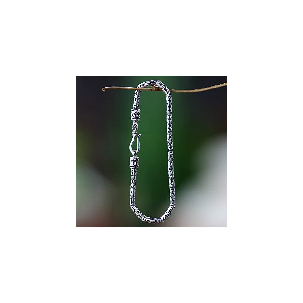 Pulseras de cadena balinesa de plata de ley 925