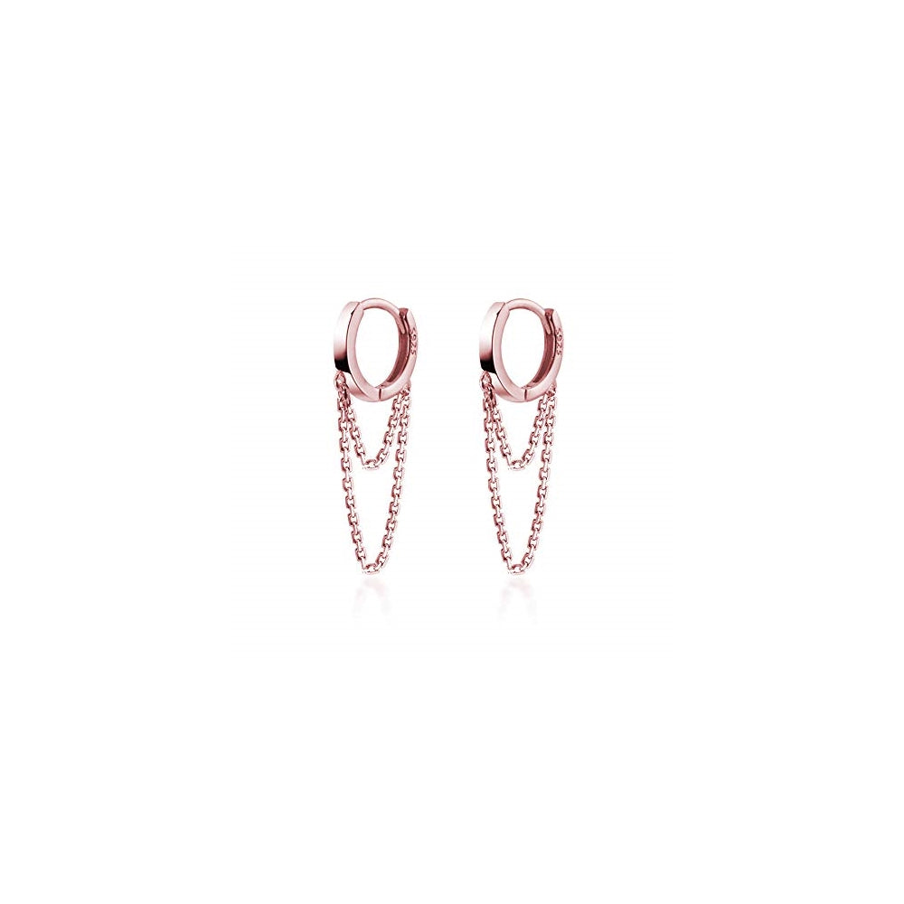 Aretes de aro pequeños de plata con borla para mujeres