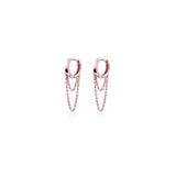Aretes de aro pequeños de plata con borla para mujeres