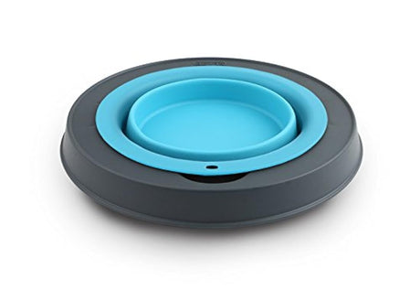 Alimentador sencillo para mascotas pequeño gris / azul