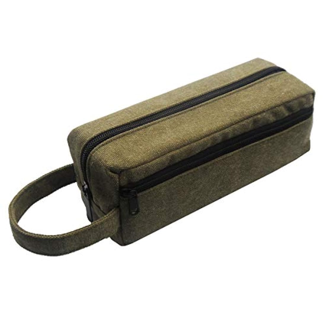 Estuche grande de lona con asa y 2 compartimentos c