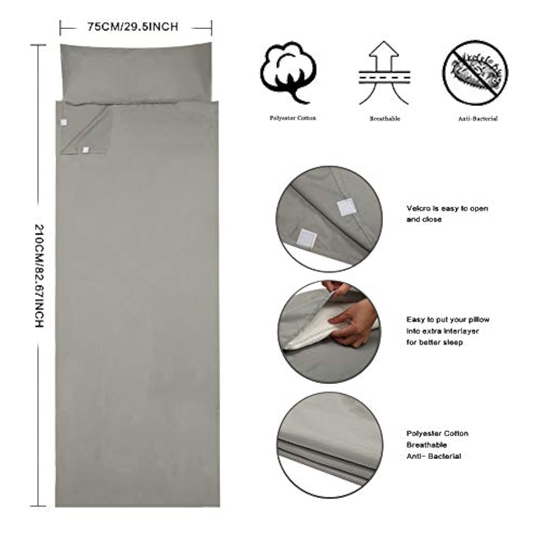 Saco de dormir OTDEST para viaje y camping, ligero, compacto