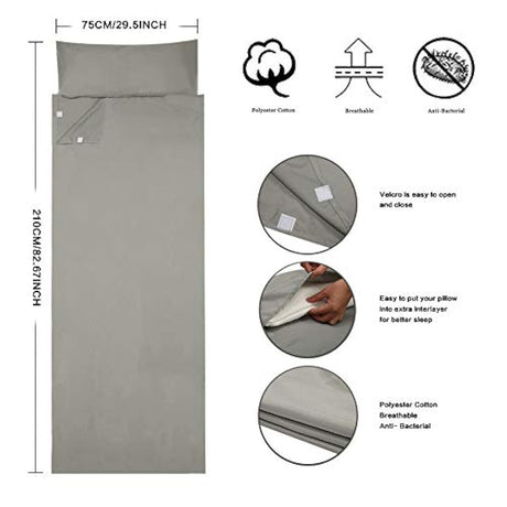 Saco de dormir OTDEST para viaje y camping, ligero, compacto